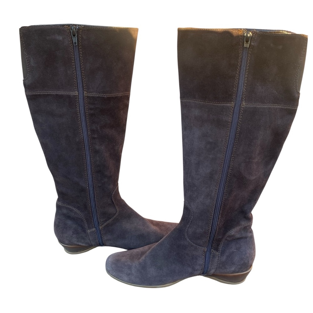 Vertan Italia Women's Brown Suede Wedge Heel Knee High Boots 9 - Picture 4 of 6